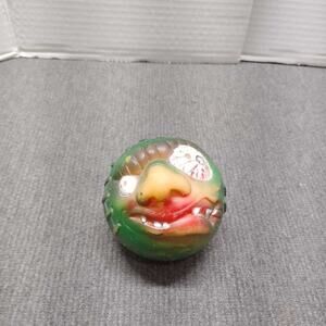 Vintage Knock Off Monster Ball Toy Green Red Brown Novelty Collectible